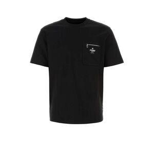 FENDI Men's Signature Logo Short Sleeve T-Shirt Men BLACK T-Shirts